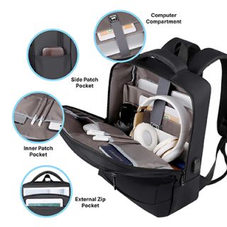 15.6" DOLLY Laptop Backpack with External USB Port 04